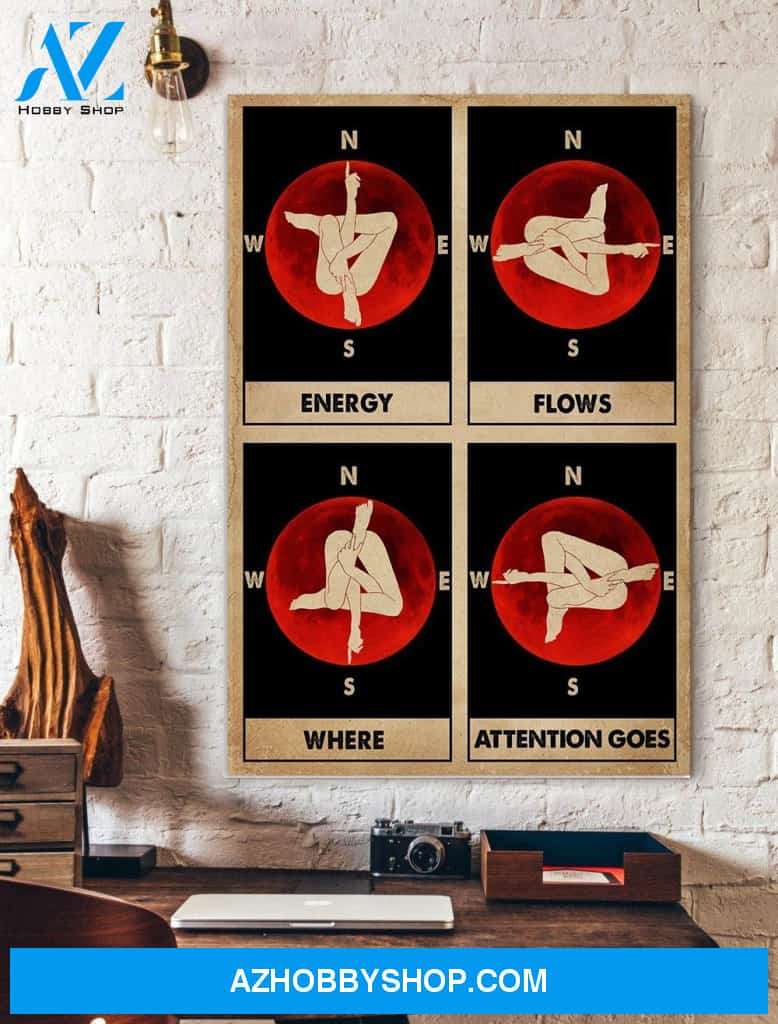 Energy Flows Yoga Canvas And Poster, Wall Decor Visual Art