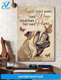 English Bulldog - Angels don't always have wings Dog Portrait Canvas Prints, Wall Art