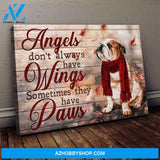 English bulldog - Angels don't always have wings sometimes they have paws Landscape Canvas Prints, Wall Art