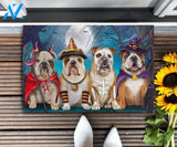 English Bulldog Dog Happy Halloween Day Doormat Welcome Mat Housewarming Gift Home Decor Gift For Dog Lovers Funny Doormat Gift Idea For Halloween