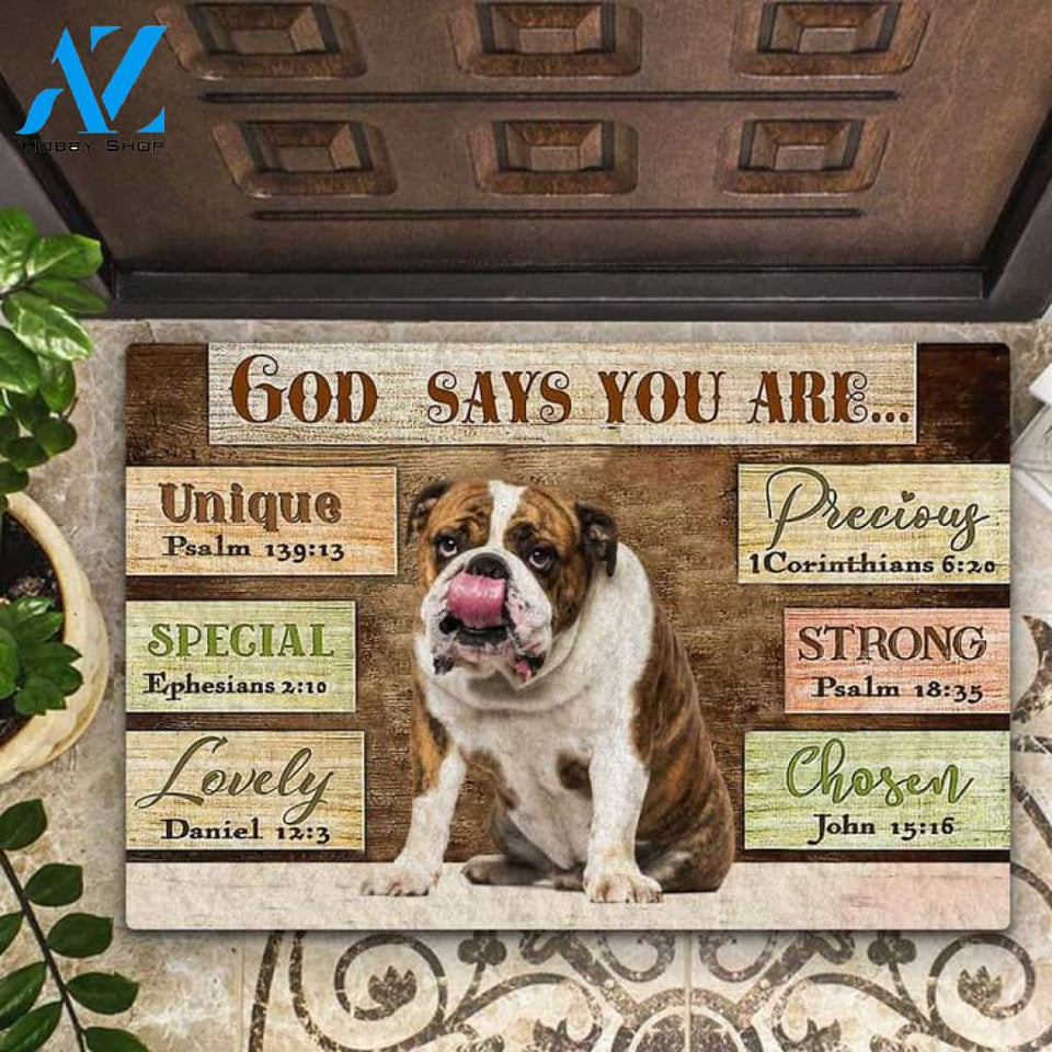 English Bulldog God Says You Are Doormat
