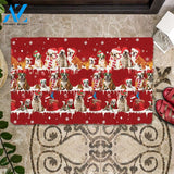 English Bulldog Snow Merry Christmas Doormat