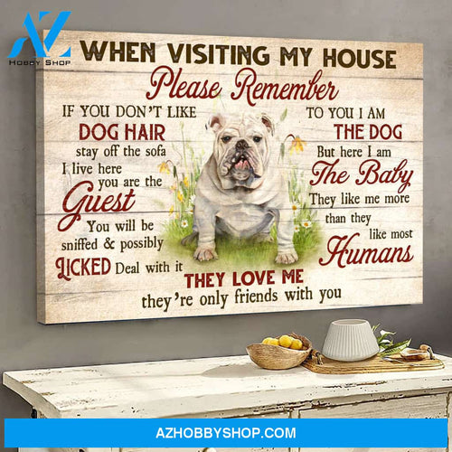 English Bulldog - They love me, they're only friends with you - Dog Landscape Canvas Prints, Wall Art