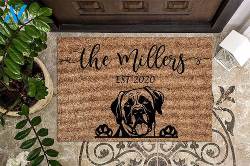 English Mastiff Funny Dog Custom Name & Year Doormat | Welcome Mat | House Warming Gift