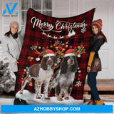 English Springer Christmas Fleece Blanket Gift for English Springer dog lovers Gift For Family & Friends Gift Home Decor Bedding Couch Sofa Soft And Comfy Cozy