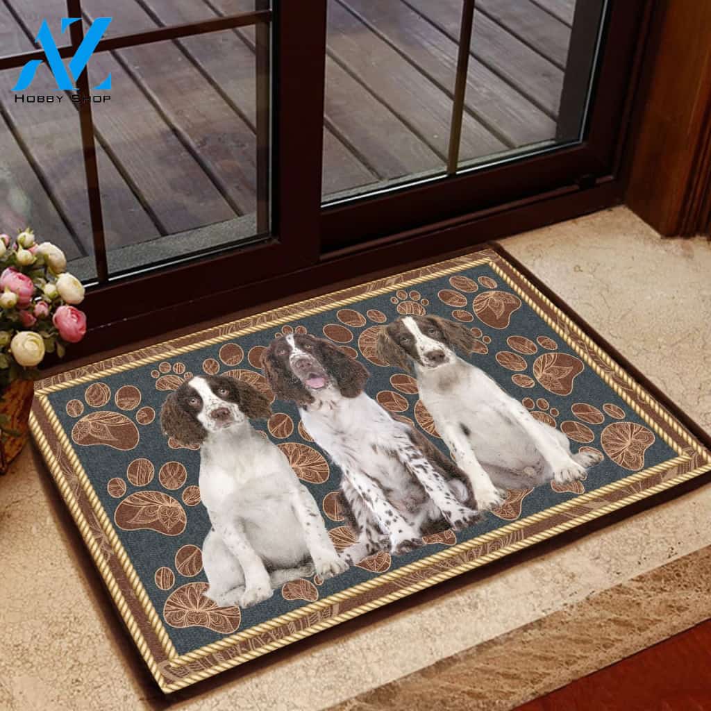 English Springer Spaniel Floral Paw - Dog Doormat | Welcome Mat | House Warming Gift
