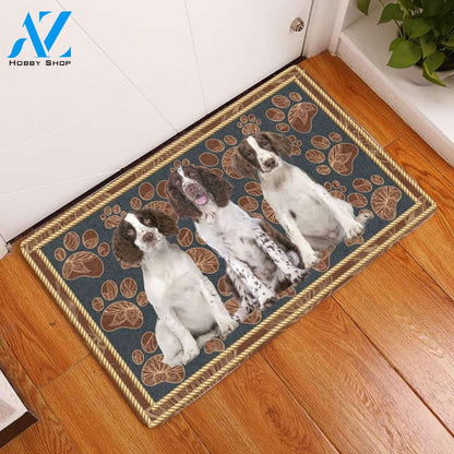 English Springer Spaniel Floral Paw - Dog Doormat | Welcome Mat | House Warming Gift