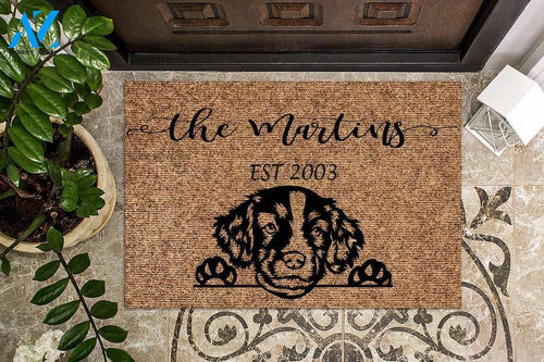 English Springer Spaniel Funny Dog Custom Name & Year Doormat | Welcome Mat | House Warming Gift