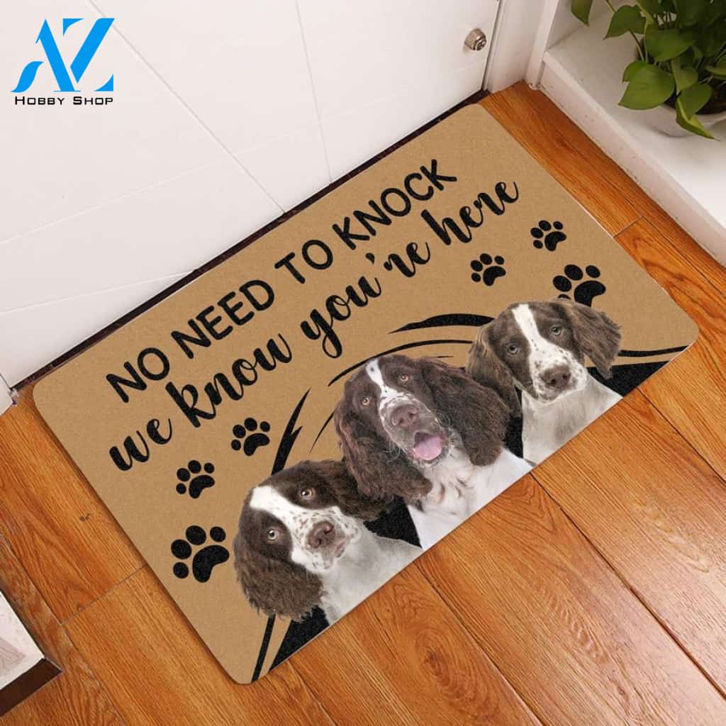 English Springer Spaniel No Need To Knock We Know Youre Here Doormat