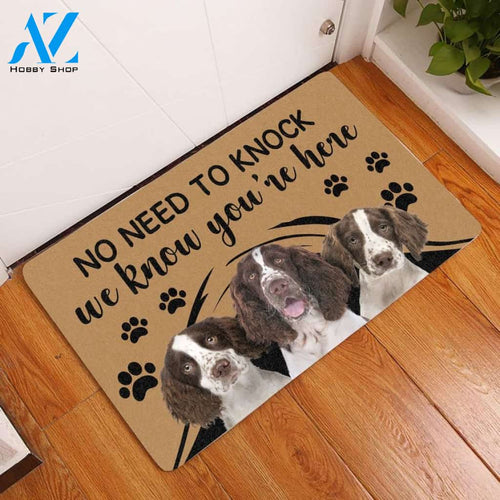 English Springer Spaniel No Need To Knock We Know Youre Here Doormat