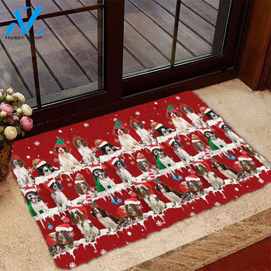 English Springer Spaniel Snow Merry Christmas Doormat