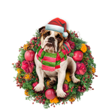 Godmerch- Ornament- English Bulldog Christmas Ornament, Happy Christmas Ornament, Car Ornament