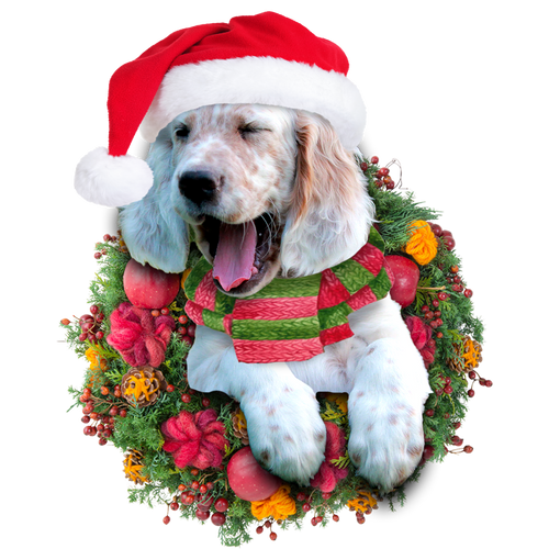 Godmerch- Ornament- English Setter Christmas Ornament, Happy Christmas Ornament, Car Ornament