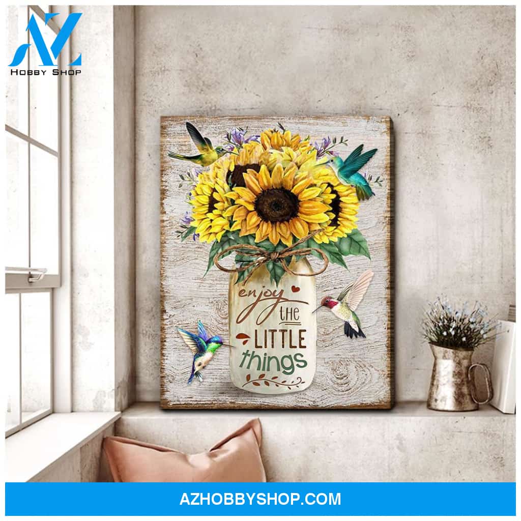 Enjoy the little things Hummingbird Canvas Wall Art, Wall Decor Visual Art