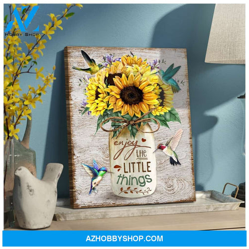 Enjoy the little things Hummingbird Canvas Wall Art, Wall Decor Visual Art