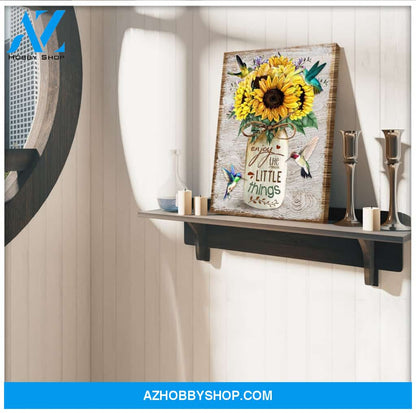 Enjoy the little things Hummingbird Canvas Wall Art, Wall Decor Visual Art