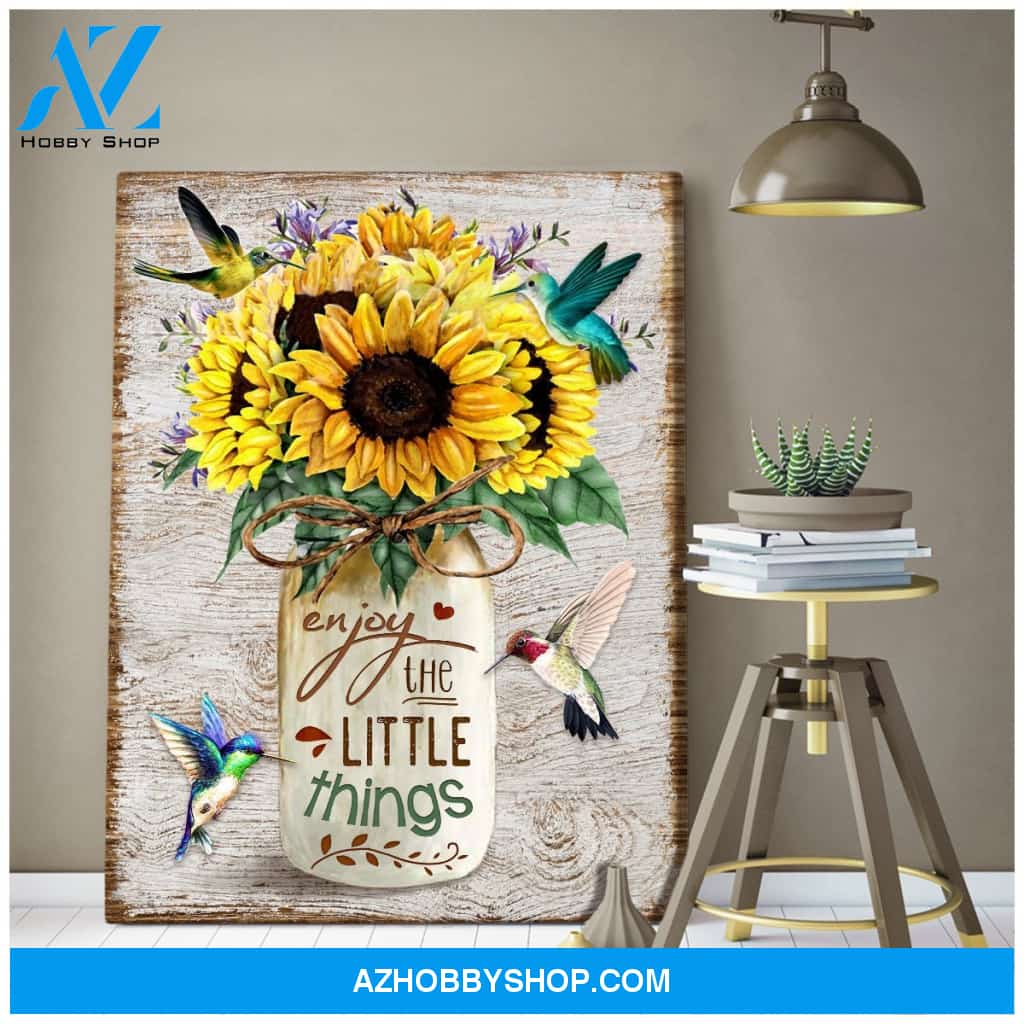 Enjoy the little things Hummingbird Canvas Wall Art, Wall Decor Visual Art