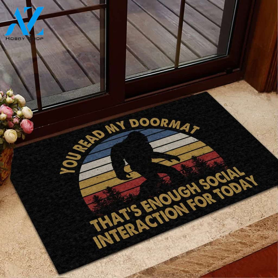 Enough For Today Bigfoot Doormat | WELCOME MAT | HOUSE WARMING GIFT