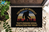 Enough For Today Bigfoot Vintage Funny Indoor And Outdoor Doormat Warm House Gift Welcome Mat Gift For Bigfoot Lovers