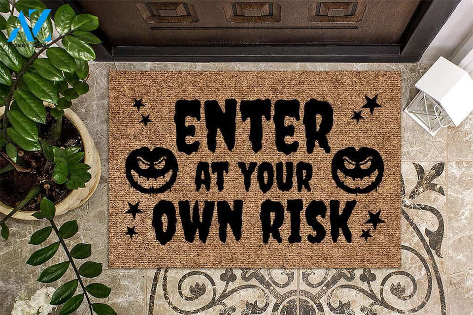 Enter At Your Own Risk Halloween Doormat | Welcome Mat | House Warming Gift