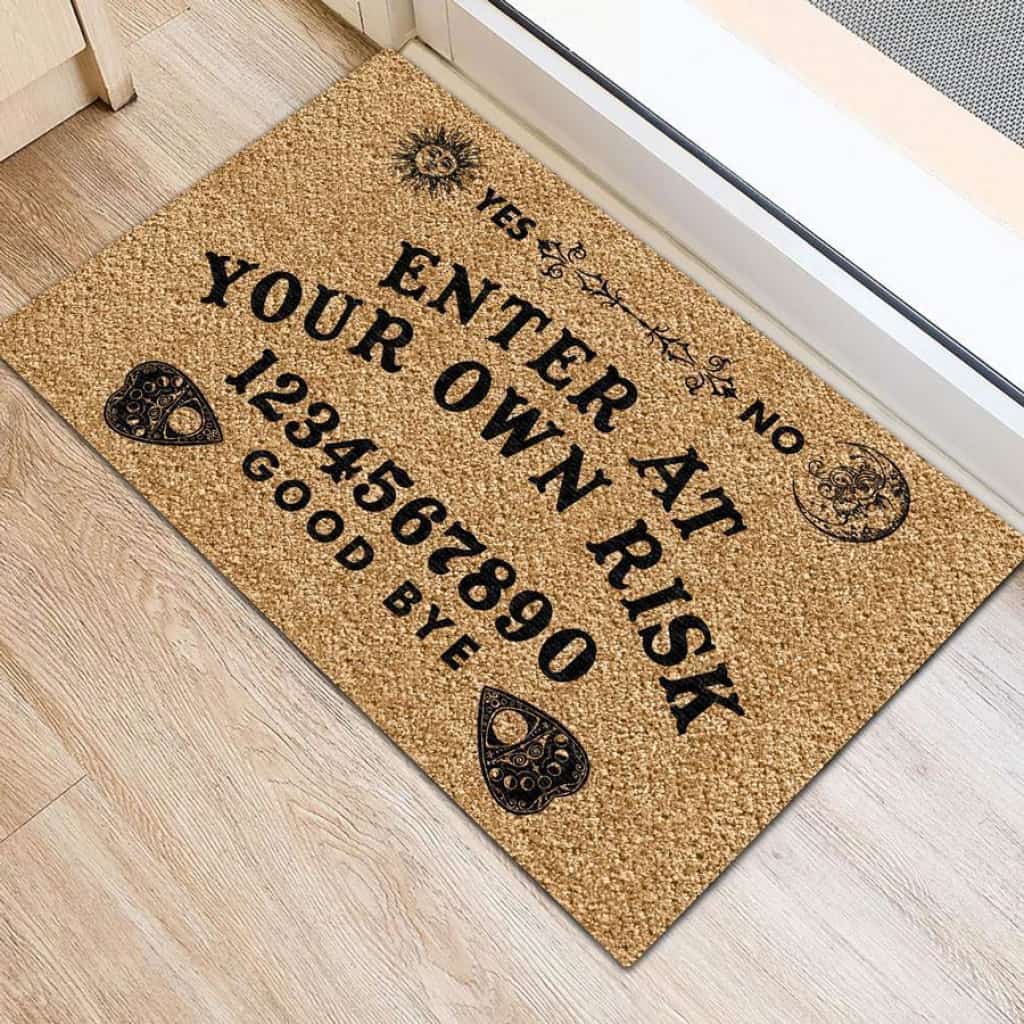 Enter At Your Own Risk Ouija Board Halloween Doormat | Best Outdoor Halloween Decoration