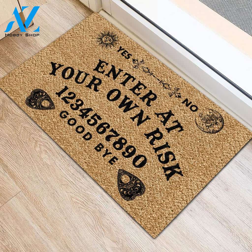 Enter At Your Own Risk Ouija Board Witch Doormat | Welcome Mat | House Warming Gift