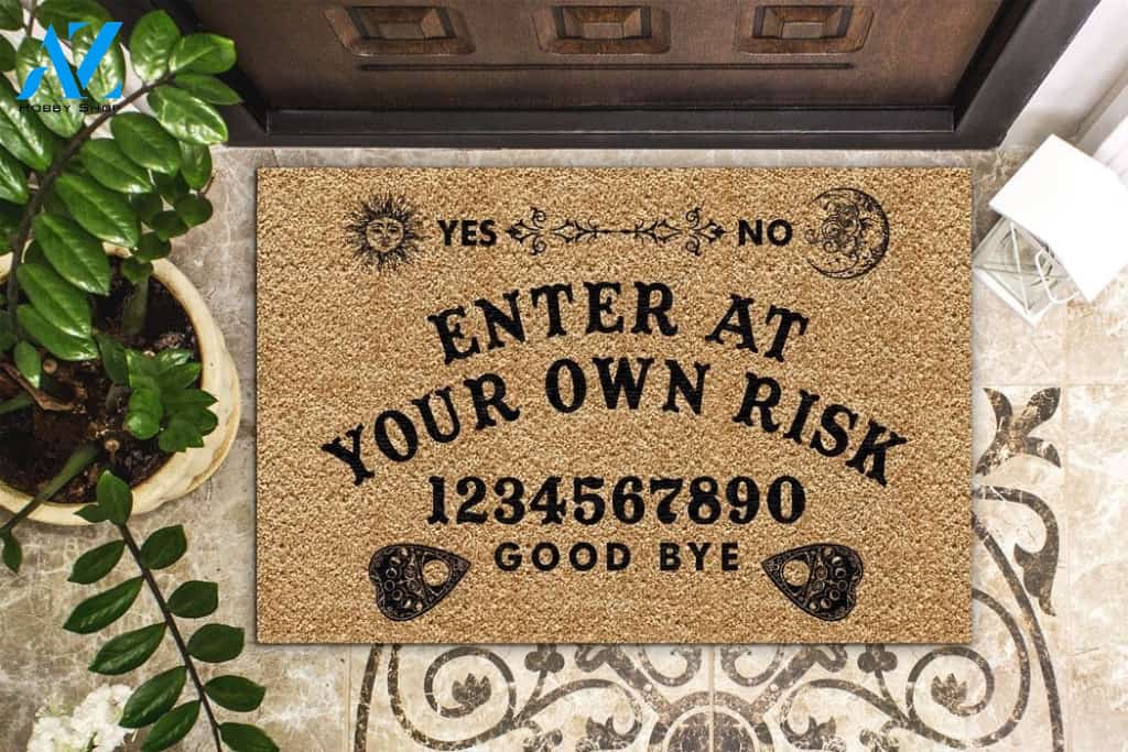 Enter At Your Own Risk Ouija Board Witch Doormat | Welcome Mat | House Warming Gift