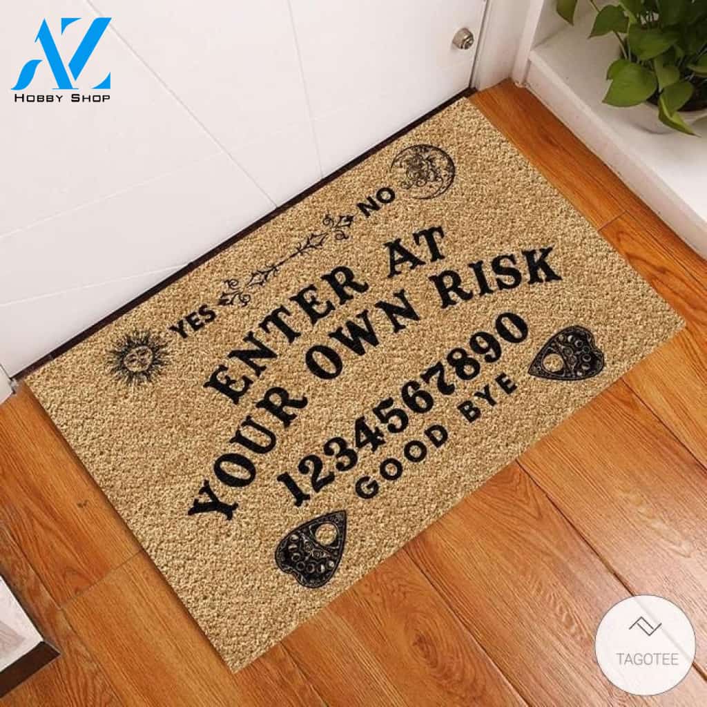 Enter At Your Own Risk Ouija Board Witch Doormat