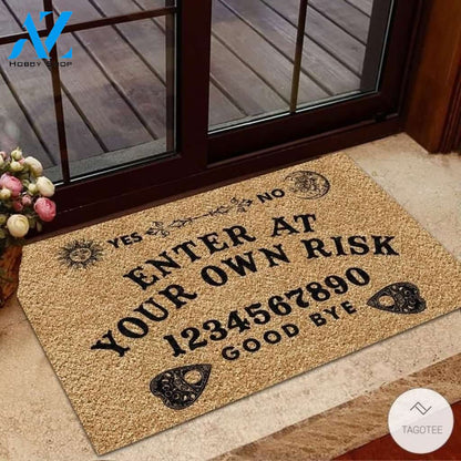 Enter At Your Own Risk Ouija Board Witch Doormat