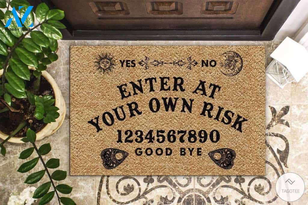 Enter At Your Own Risk Ouija Board Witch Doormat