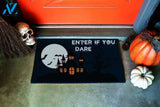 Enter If You Dare Halloween Doormat Welcome Mat House Warming Gift Home Decor Funny Doormat Gift Idea
