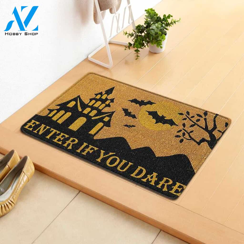Enter If You Dare Halloween Indoor And Outdoor Doormat Gift For Friend Family Halloween Decor Warm House Gift Welcome Mat