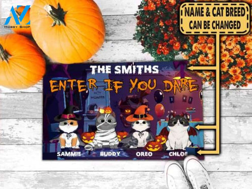 Enter If You Dare Halloween Style - Personalized Doormat