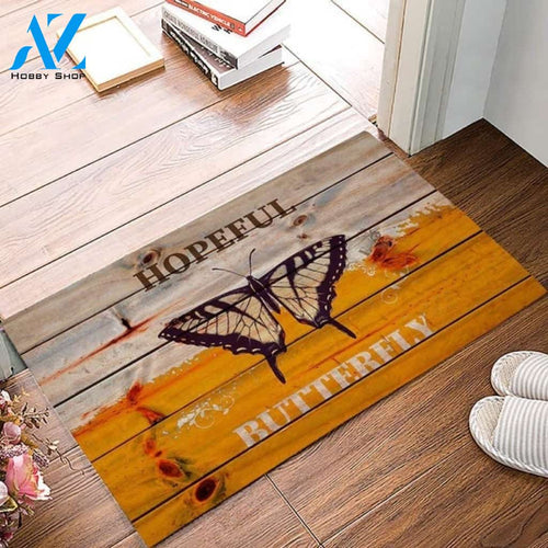Entrance Rugs Butterfly Animals Theme Vintage Wooden Entryway Doormat Floor Rug Housewarming Gift Home Living Home Decor Funny Doormat Gift Idea