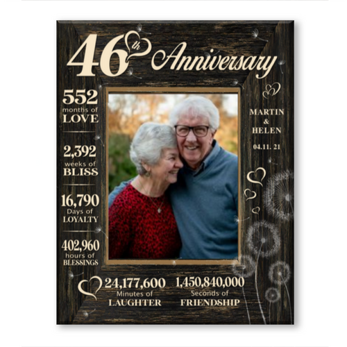 46 Year Wedding Anniversary Gift, 46th Anniversary Gift For Wife, 46 Year Anniversary Gift For Husband