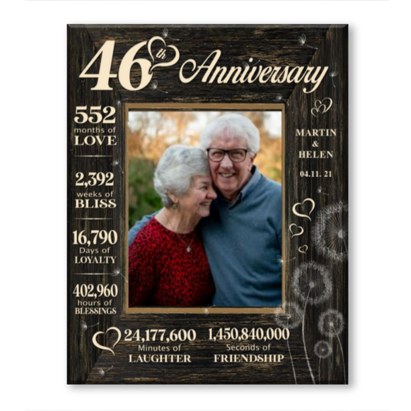 46 Year Wedding Anniversary Gift, 46th Anniversary Gift For Wife, 46 Year Anniversary Gift For Husband