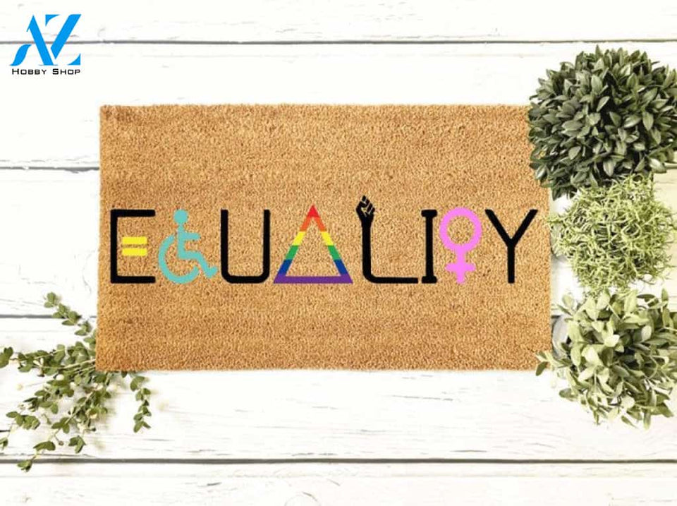 Equality Doormat, Disabled Doormat, LGBT Doormat, Custom Equality Gift, Pride Doormat, Housewarming Gift, Powerful Doormat, Proud Doormat