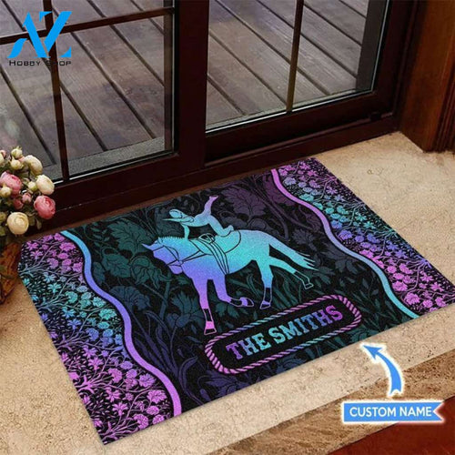 Equestrian Vaulting Aesthetic Colorful Flower Pattern Custom Doormat | Welcome Mat | House Warming Gift