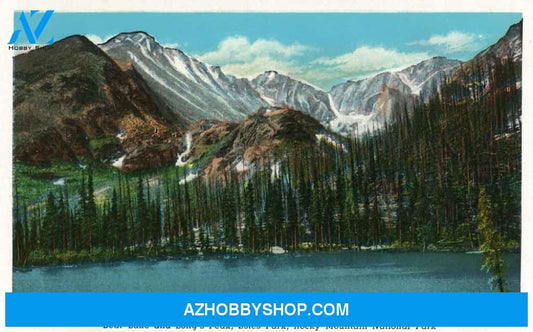 Estes Park Colorado View Of Bear Lake And Long'S Peak Vintage Halftone