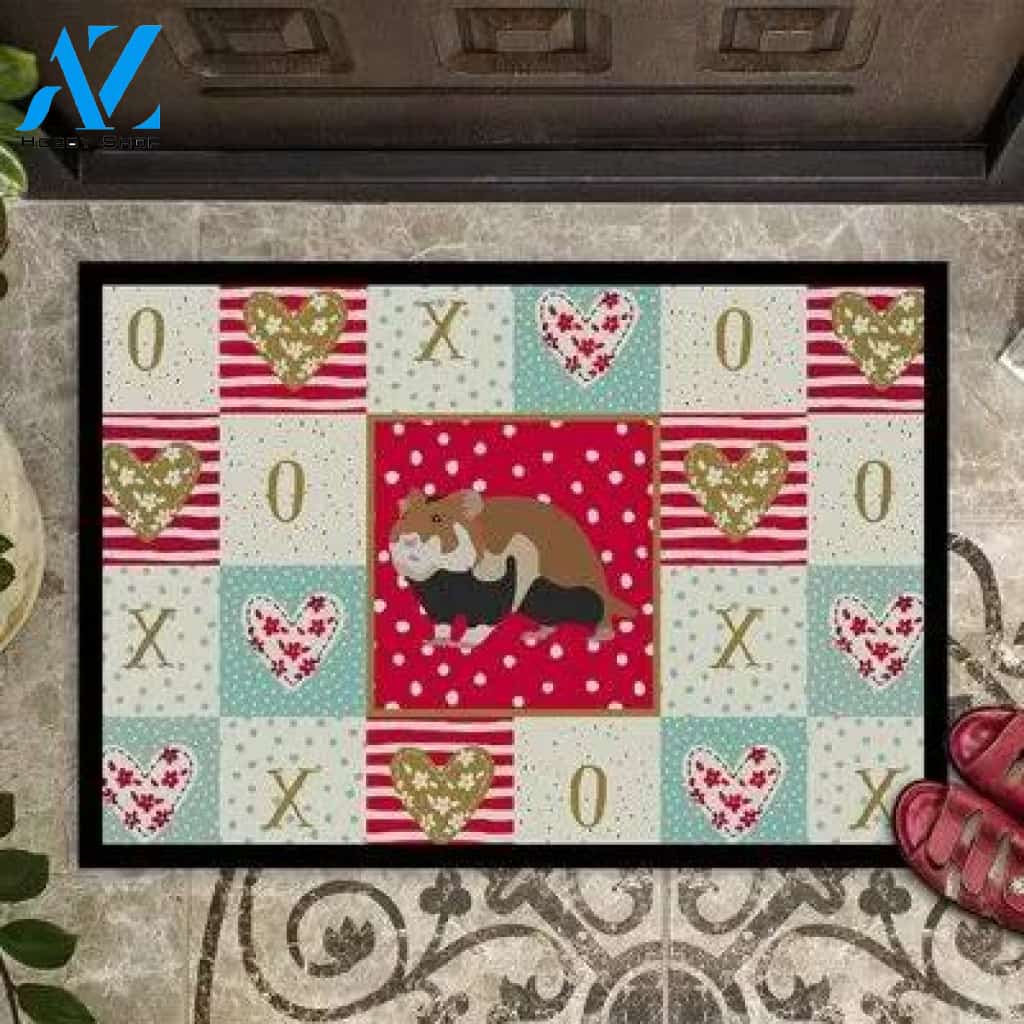 European Hamster Love Doormat Funny Welcome Mat Housewarming Gift Home Decor Funny Doormat Gift For Friend