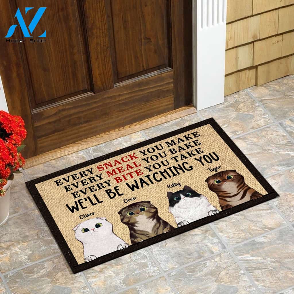 Every Bite You Take I'll Be Watching You - Funny Personalized Cat Doormat | Welcome Mat | House Warming Gift