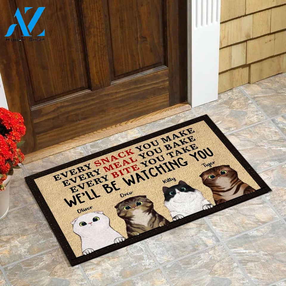 Every Bite You Take I'll Be Watching You - Funny Personalized Cat Doormat | WELCOME MAT | HOUSE WARMING GIFT