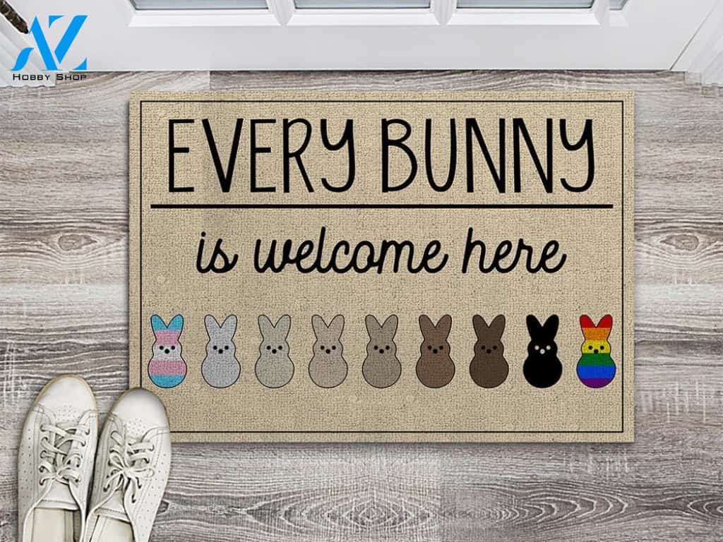 Every Bunny Is Welcome Here Doormat Welcome Mat House Warming Gift Home Decor Funny Doormat Gift Idea