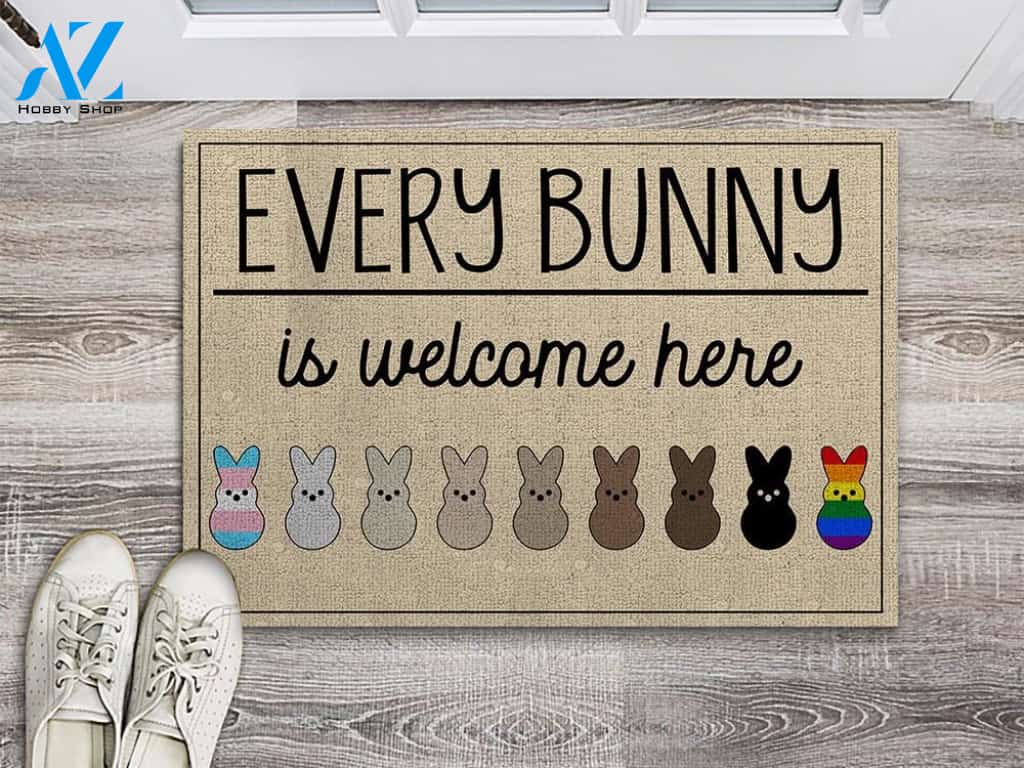 Every Bunny Is Welcome Here Doormat Welcome Mat House Warming Gift Home Decor Funny Doormat Gift Idea