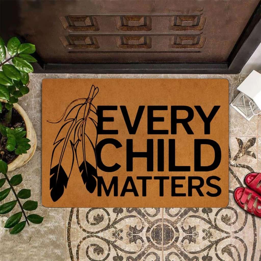 Entryway Mats Outdoor, Every Child Matters Doormat Logo Honoring Canada Indigenous Residential School September 30, Outdoor Front Door Mats