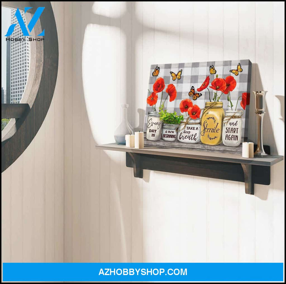 Every Day Is A New Beginning Butterfly Canvas Wall Art Decor