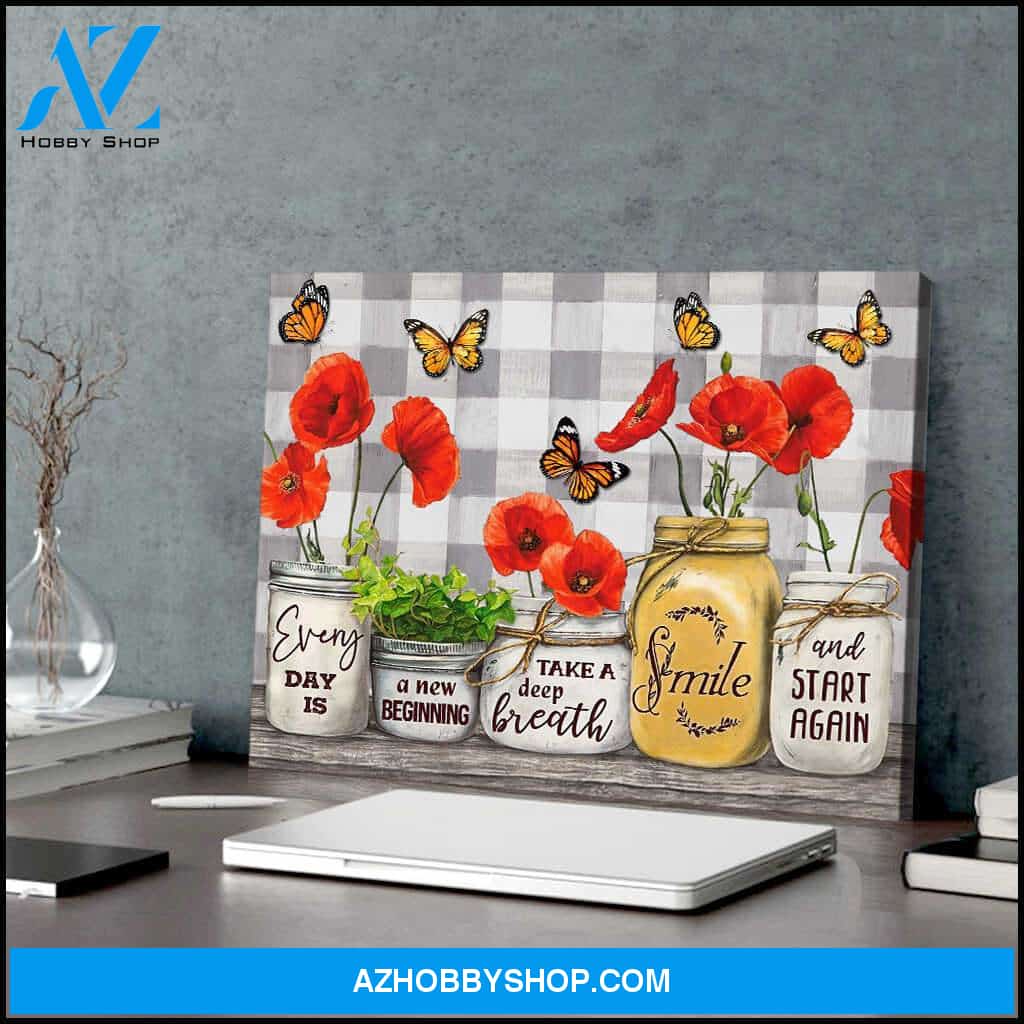 Every Day Is A New Beginning Butterfly Canvas Wall Art Decor
