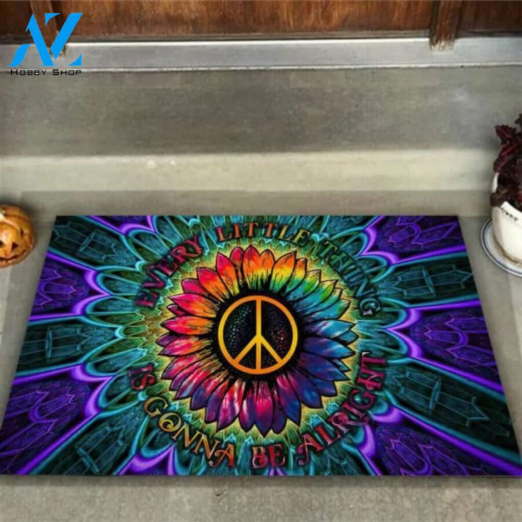 Every Little Thing Is Gonna Be Alright Aesthetic Hippie Doormat | Welcome Mat | House Warming Gift