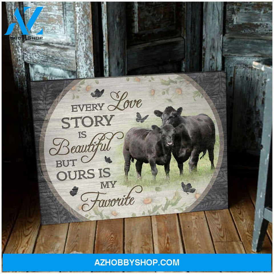 Every Love Story Is Beautiful Canvas For Couple Wall Art Decor