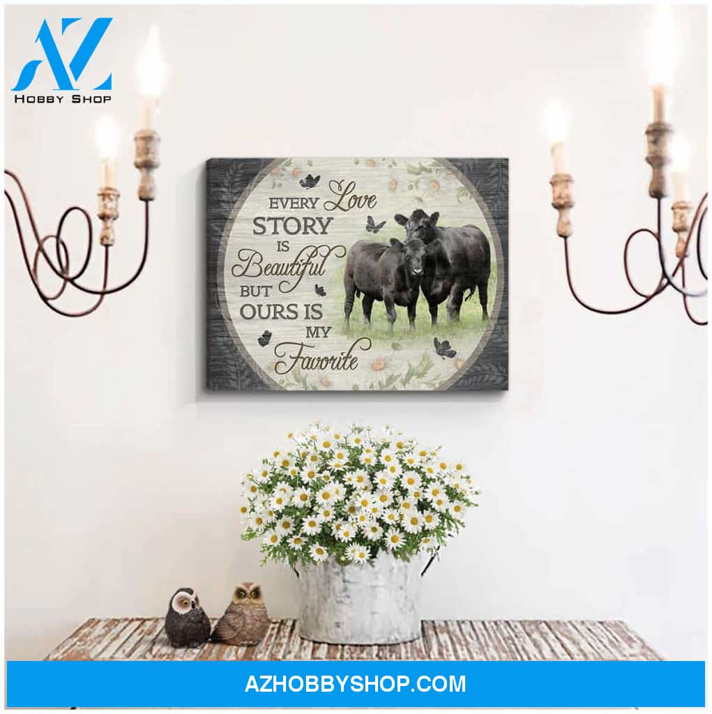 Every Love Story Is Beautiful Canvas For Couple Wall Art Decor